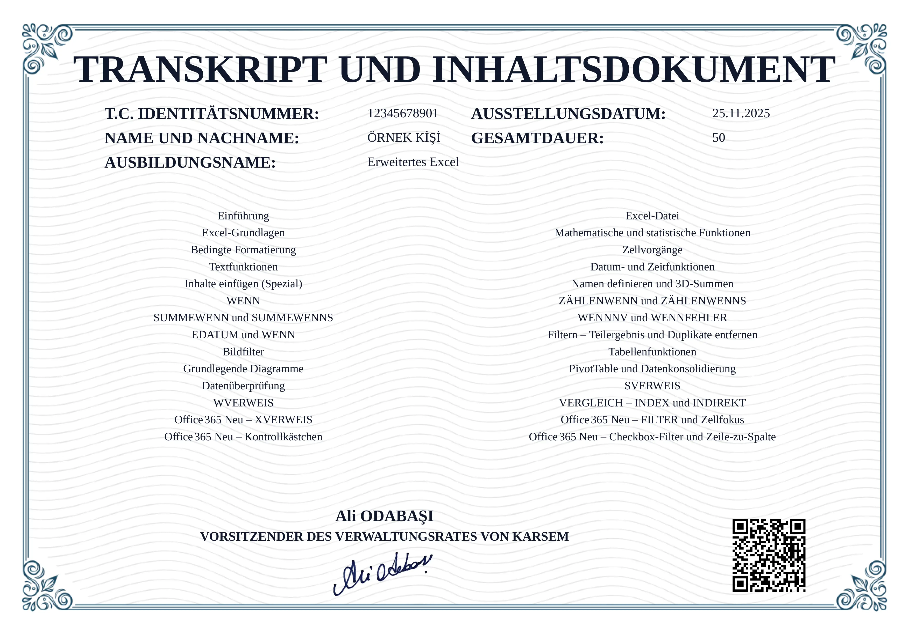 Almanca Eğitim TRANSKRİPT