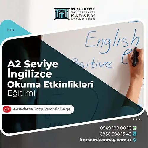 A2 Seviye İngilizce Okuma Etkinlikleri Eğitimi Eğitim Programı