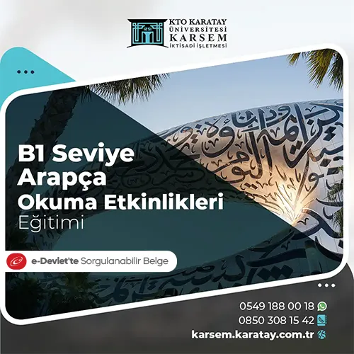 B1 Seviye Arapça Eğitimi Eğitim Programı