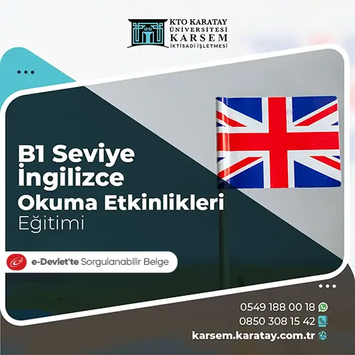 B1 Seviye İngilizce Okuma Etkinlikleri Eğitimi Eğitim Programı