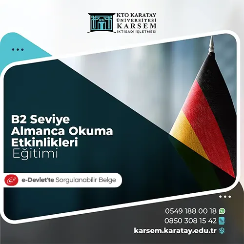 B2 Seviye Almanca Okuma Etkinlikleri Eğitimi Eğitim Programı