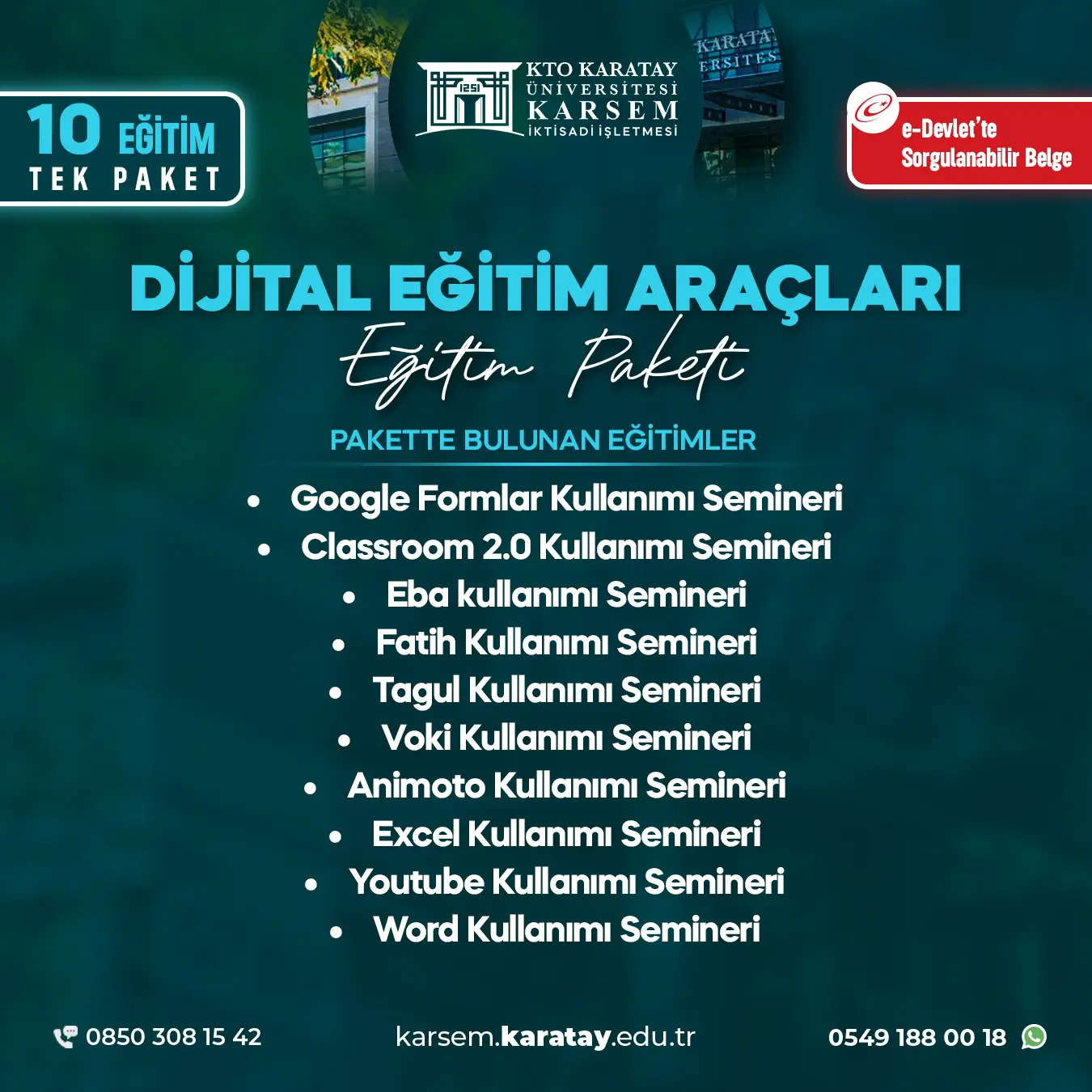 Dijital Eğitim Araçları Seminer Eğitim Paket Programı