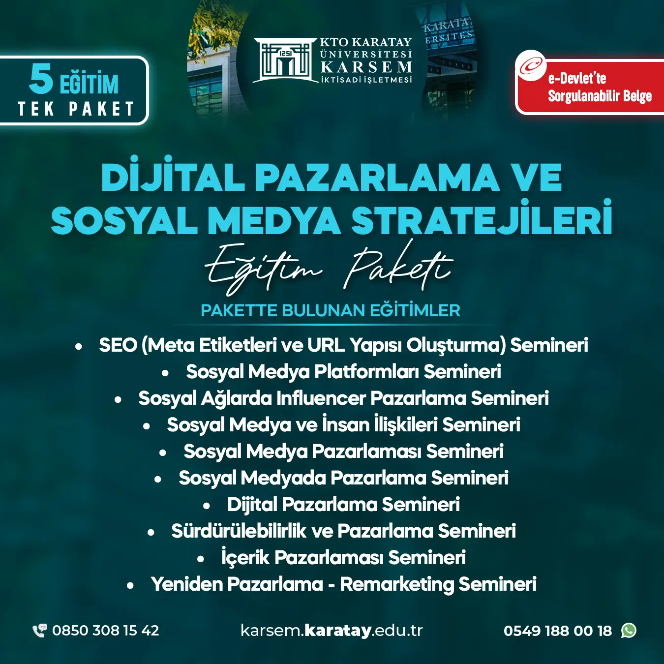 Dijital Pazarlama Ve Sosyal Medya Stratejileri Seminer Eğitim Paket Programı
