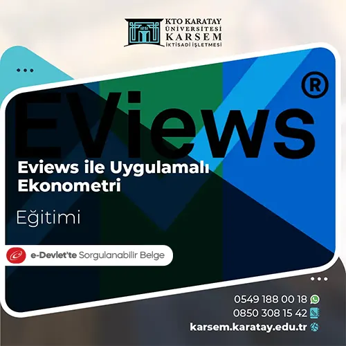 Eviews ile Uygulamalı Ekonometri Eğitimi Eğitim Programı