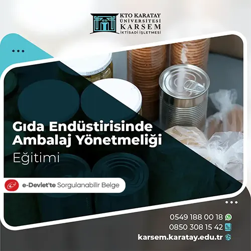 Gıda Endüstrisinde Ambalaj Yönetmeliği Eğitimi Eğitim Programı