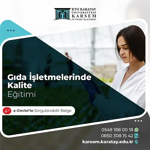 Gıda İşletmelerinde Kalite Eğitimi Eğitim Programı