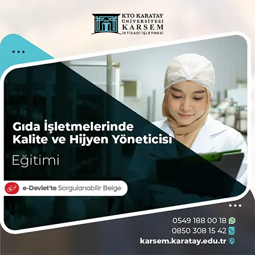 Gıda İşletmelerinde Kalite ve Hijyen Yöneticisi Eğitim Programı