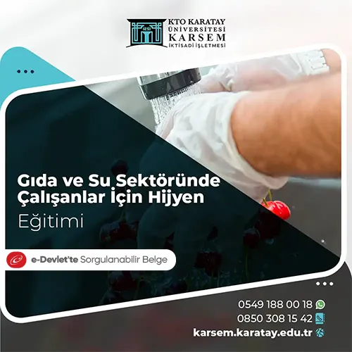 Gıda ve Su Sektöründe Çalışanlar İçin Hijyen Eğitimi Eğitim Programı