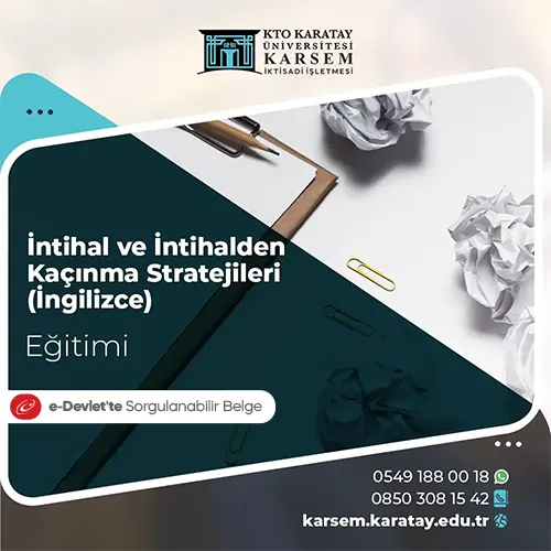 İntihal ve İntihalden Kaçınma Stratejileri (İngilizce) Eğitim Programı