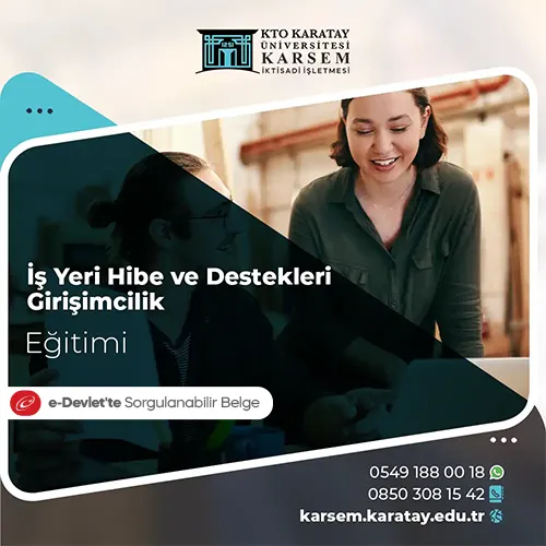 İş Yeri Hibe ve Destekleri - Girişimcilik Eğitimi Eğitim Programı