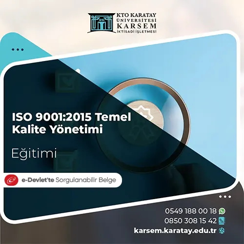 ISO 9001:2015 Temel Kalite Yönetimi Eğitim Programı
