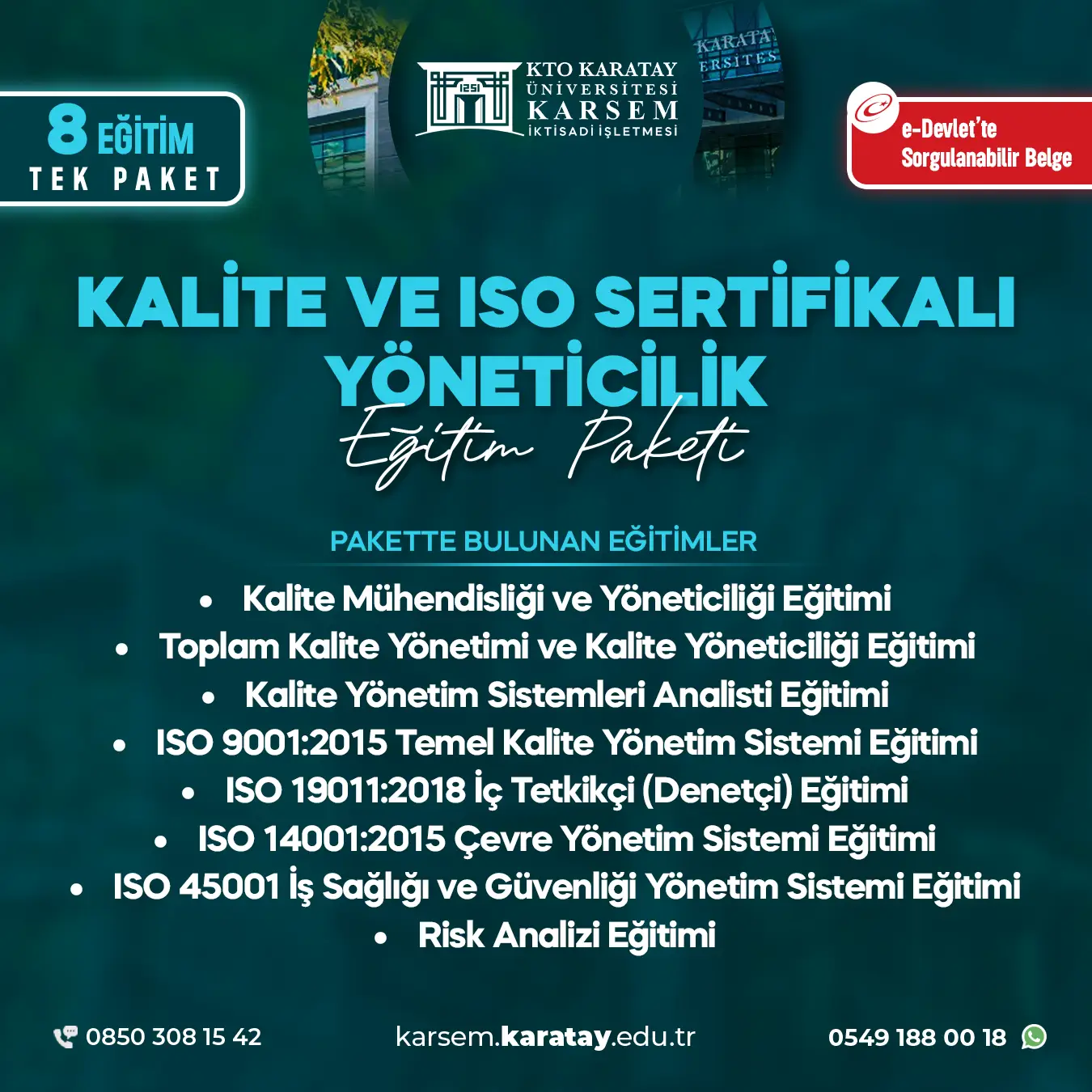 Kalite Ve Iso Sertifikalı Yöneticilik Eğitim Paket Programı