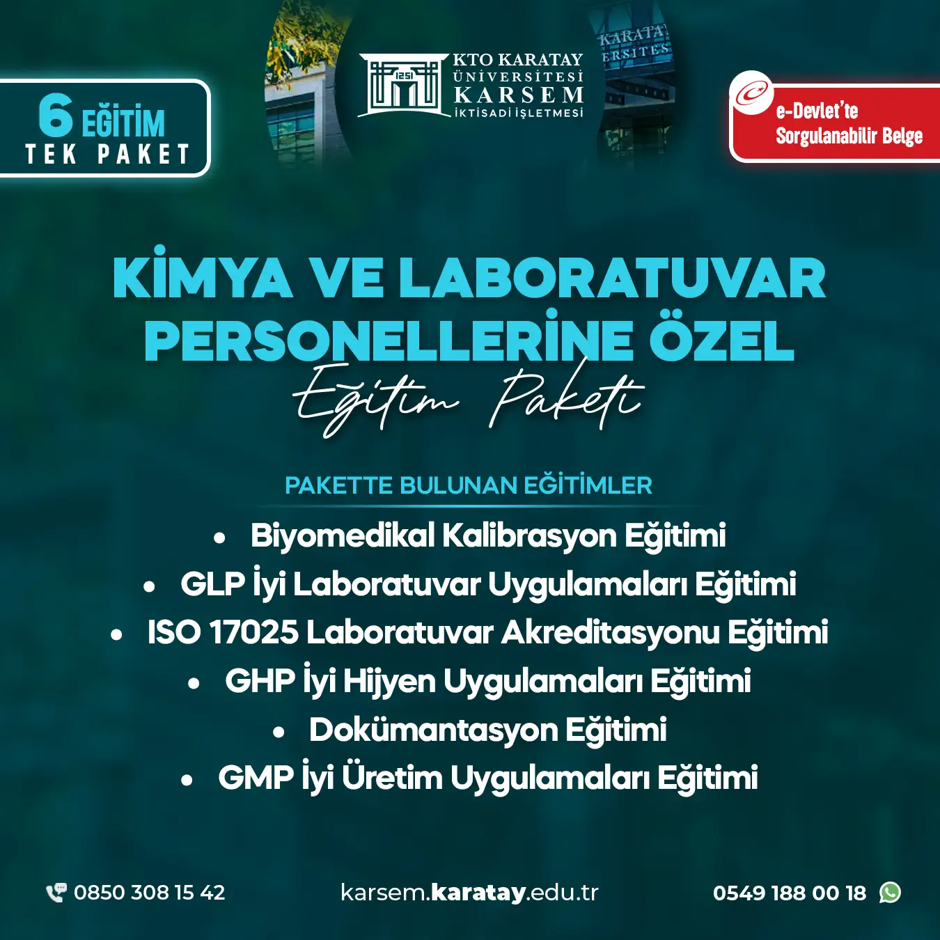 Kimya Ve Laboratuvar Uzmanlığı Eğitim Paket Programı
