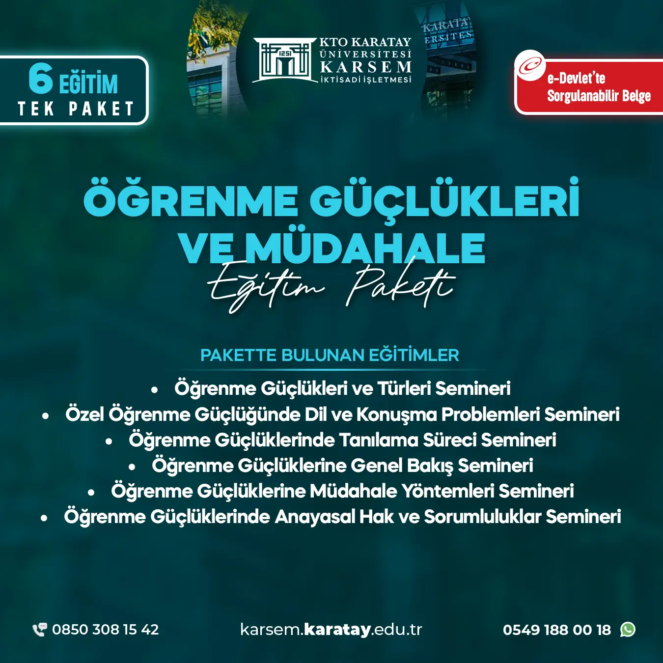 Öğrenme Güçlükleri Ve Müdahale Seminer Eğitim Paket Programı