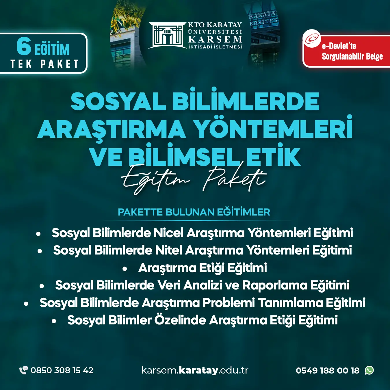 Sosyal Bilimlerde Araştırma Yöntemleri Ve Bilimsel Etik Eğitim Paket Programı