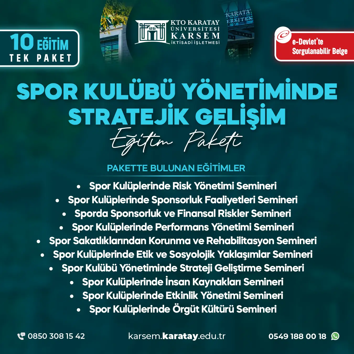Spor Kulübü Yönetiminde Stratejik Gelişim Eğitim Paket Programı