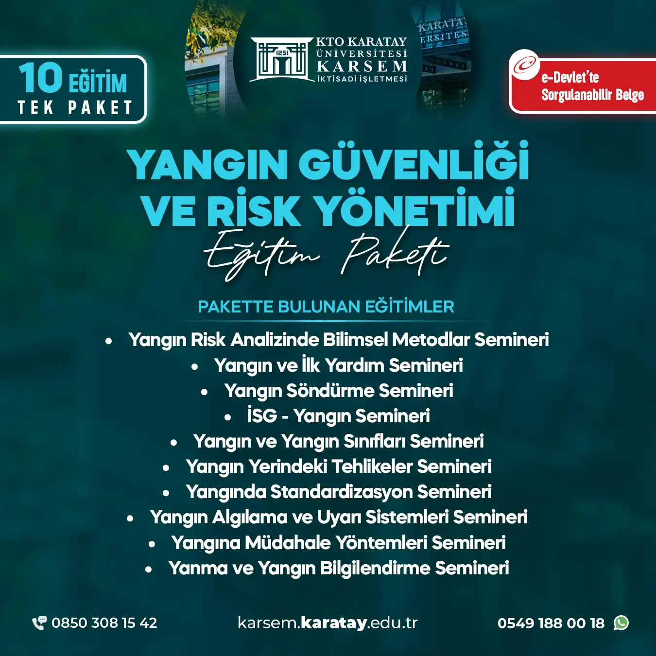 Yangın Güvenliği Ve Risk Yönetimi Eğitim Paket Programı