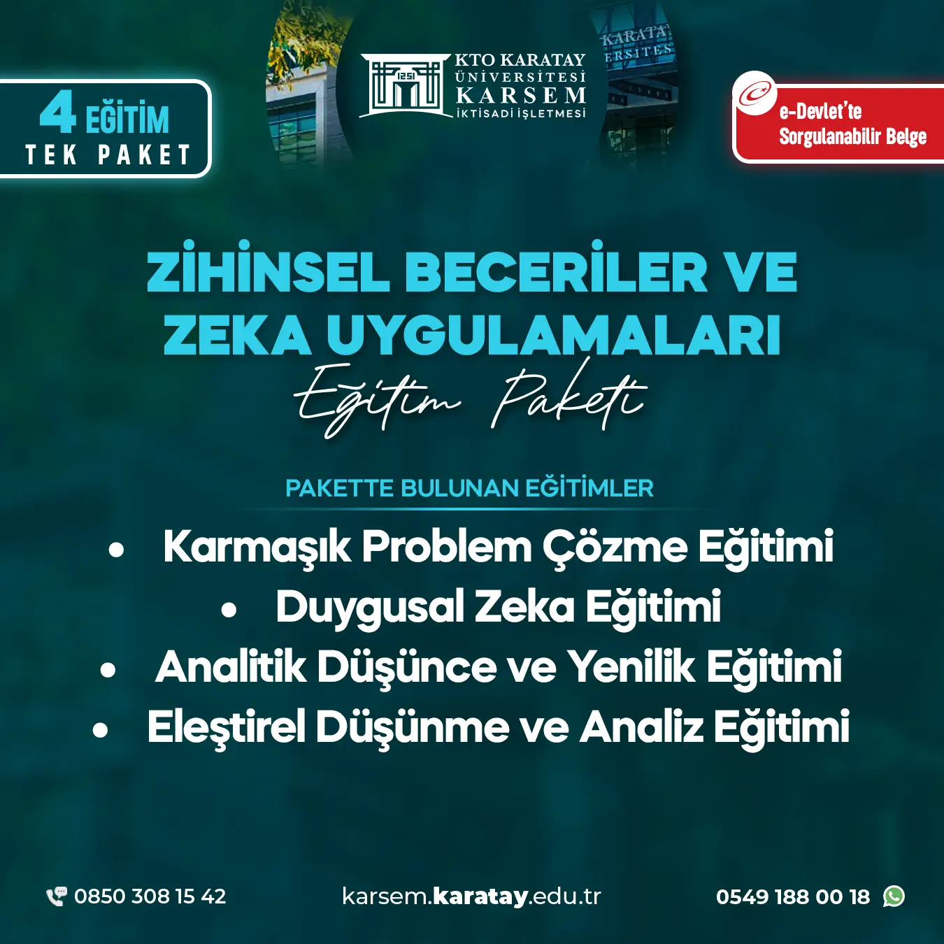 Zihinsel Beceriler Ve Zeka Uygulamaları Eğitim Eğitim Paket Programı