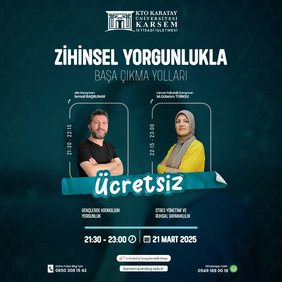 Zihinsel Yorgunlukla Başa Çıkma Çıkma Yolları Seminer Programı