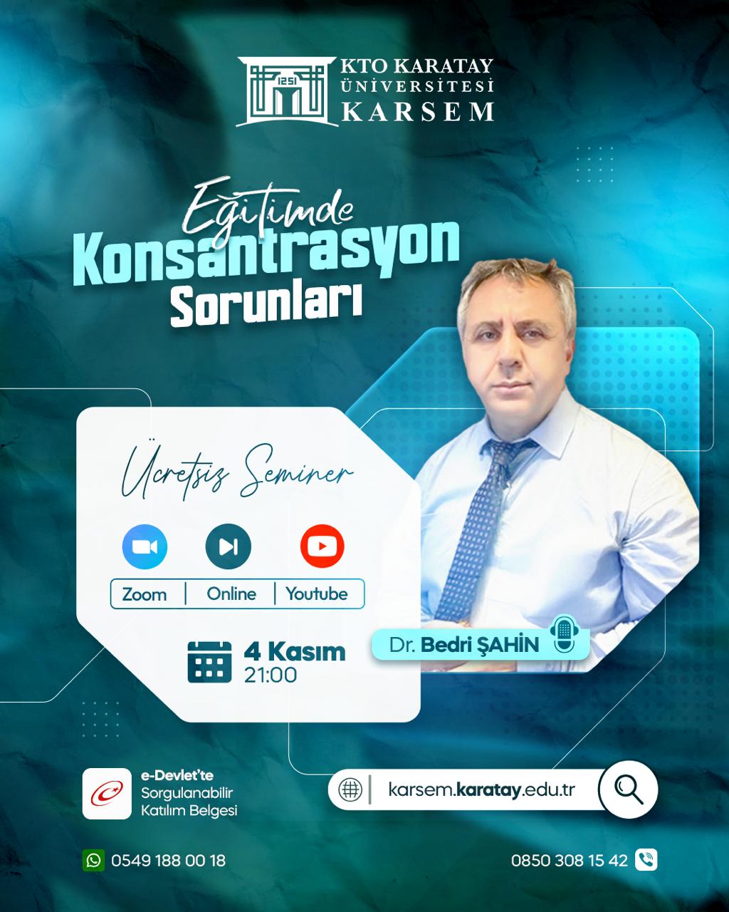 Eğitimde Konsantrasyon Sorunları Ücretsiz Seminer Programı