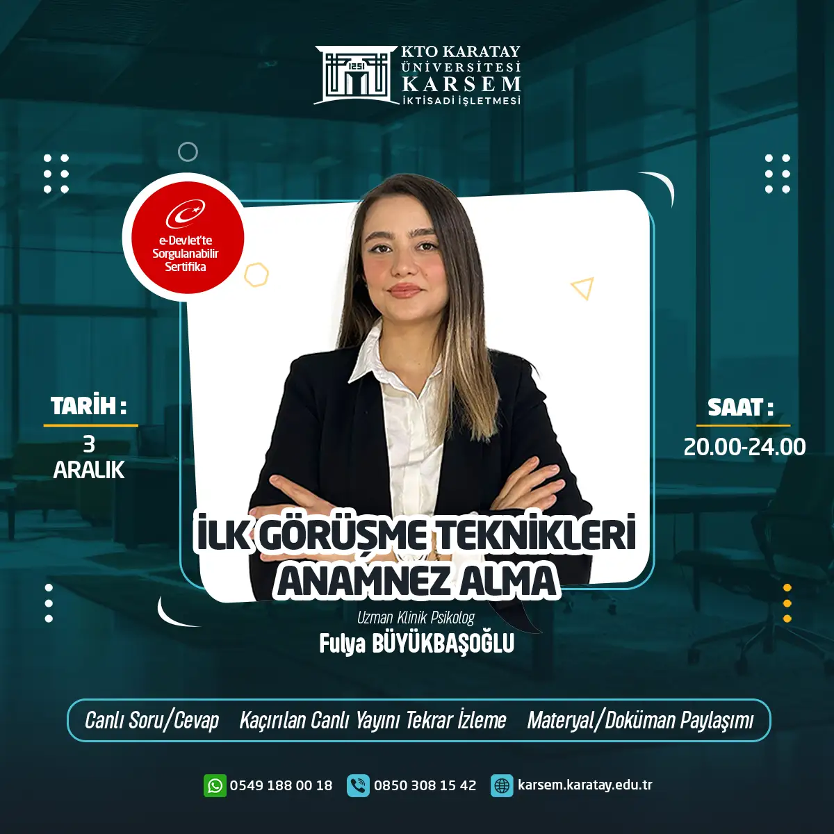 İlk Görüşme Teknikleri Anamnez Alma Eğitimi (Canlı)