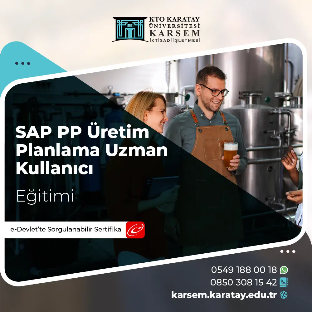 SAP PP - Üretim Planlama Uzman Kullanıcı Eğitimi Sertifika Programı