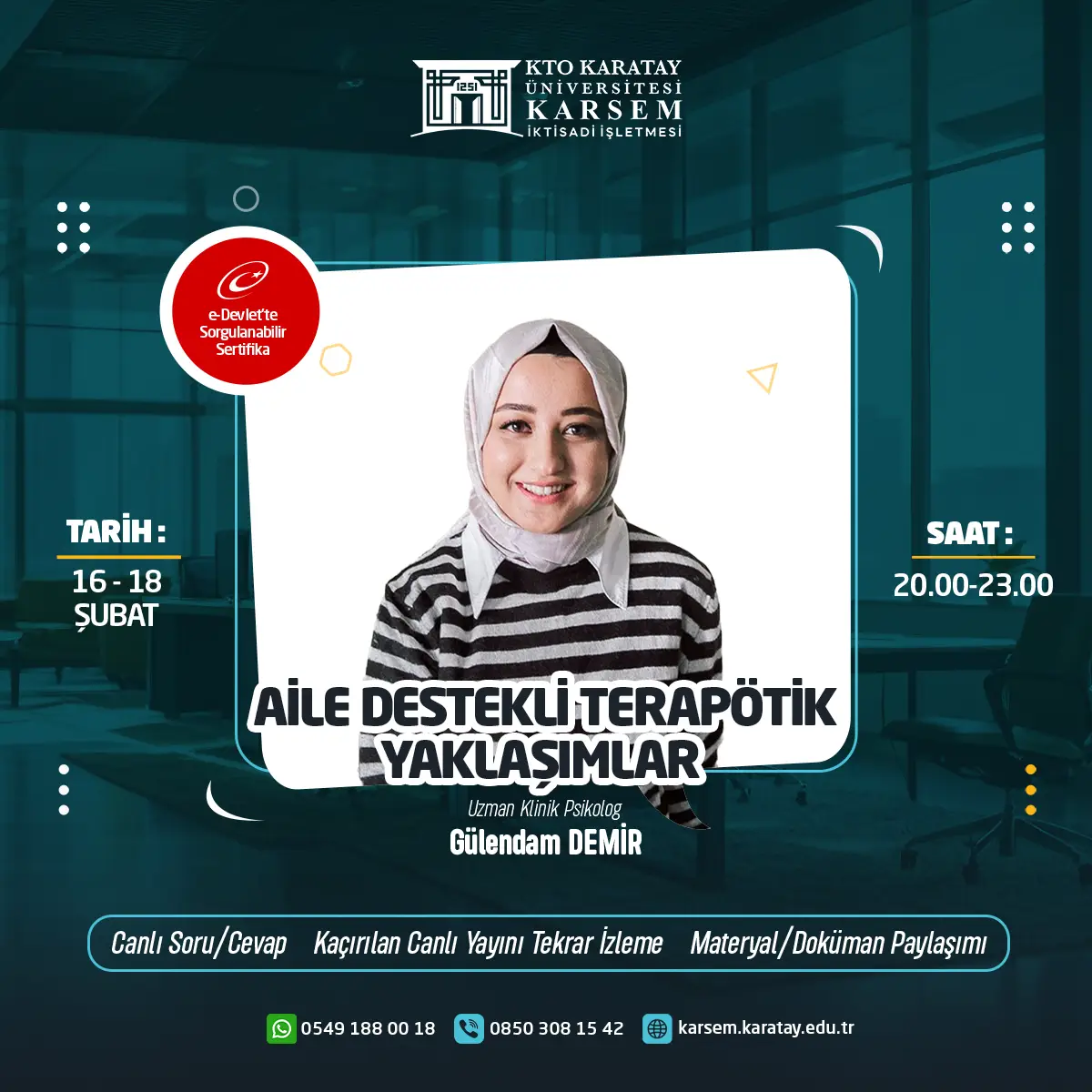 Aile Destekli Terapötik Yaklaşımlar Eğitimi(Canlı) 