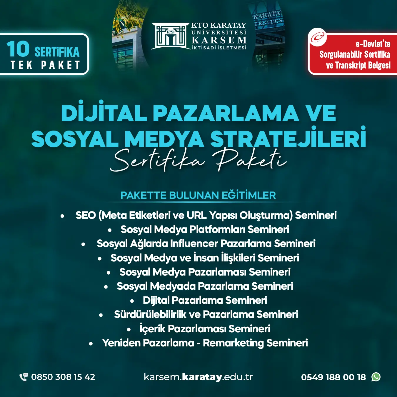 Dijital Pazarlama Ve Sosyal Medya Stratejileri Seminer Sertifika Paket Programı