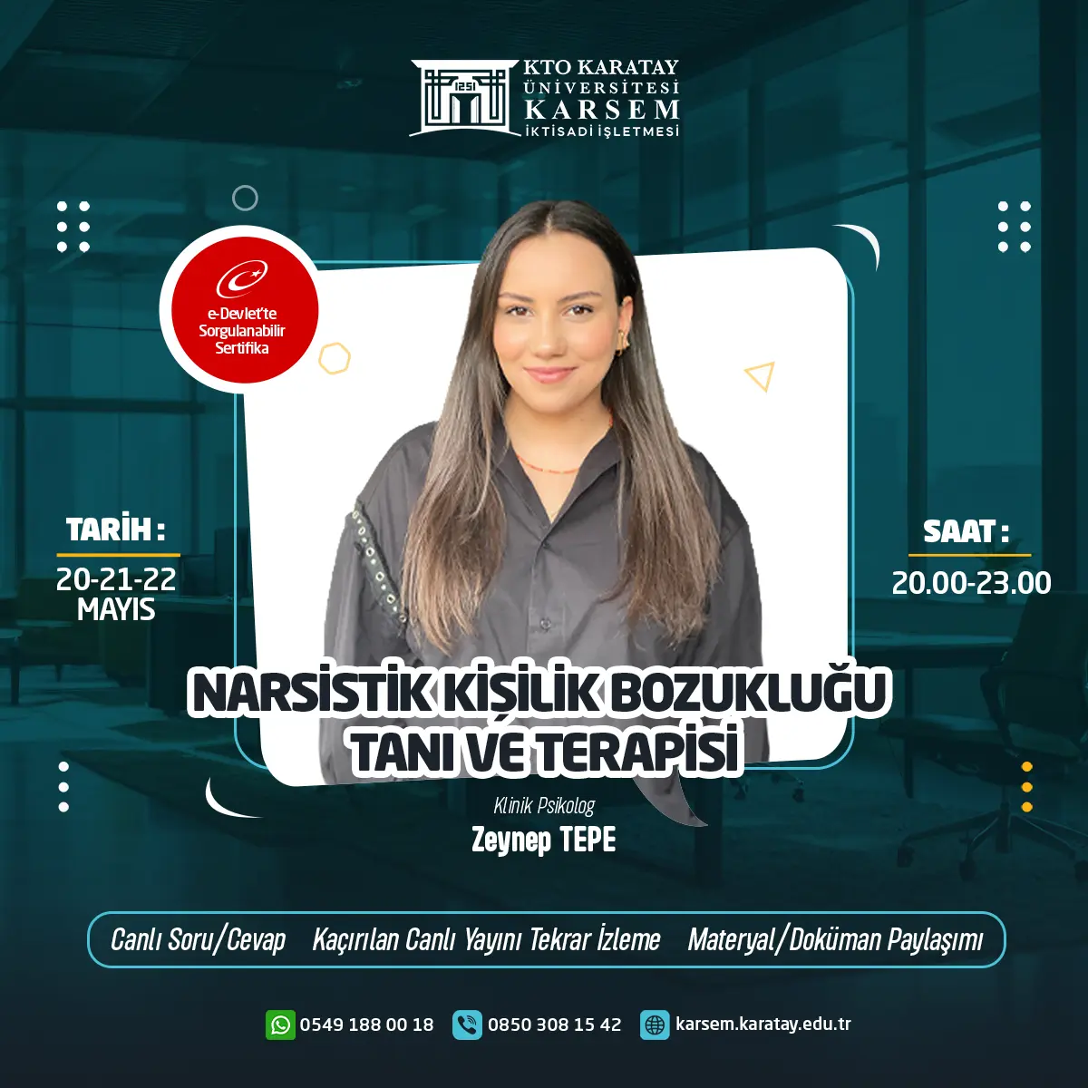 Narsistik Kişilik Bozukluğu Tanı ve Terapisi (Canlı)
