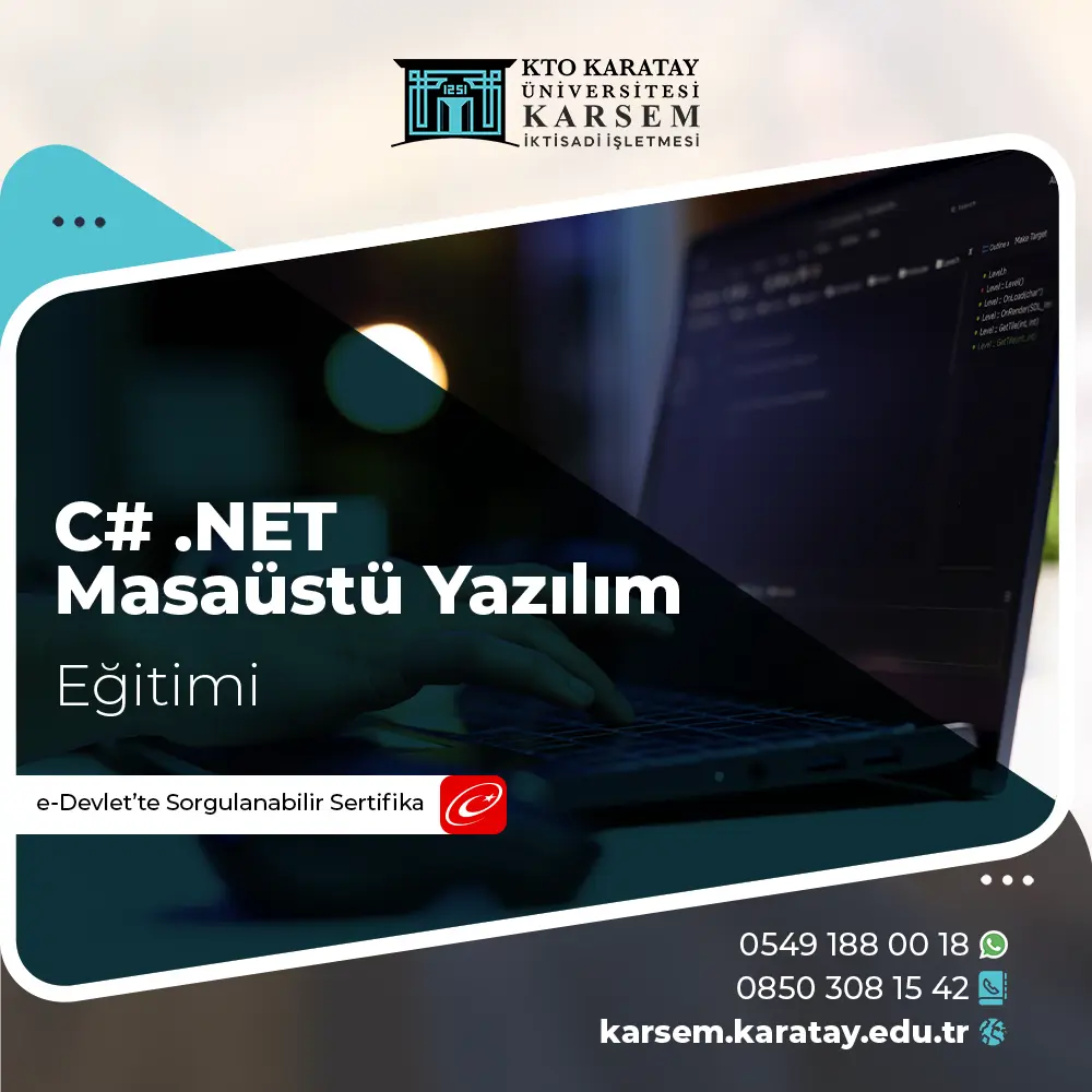 C# .Net Masaüstü Yazılım Eğitimi Sertifika Programı