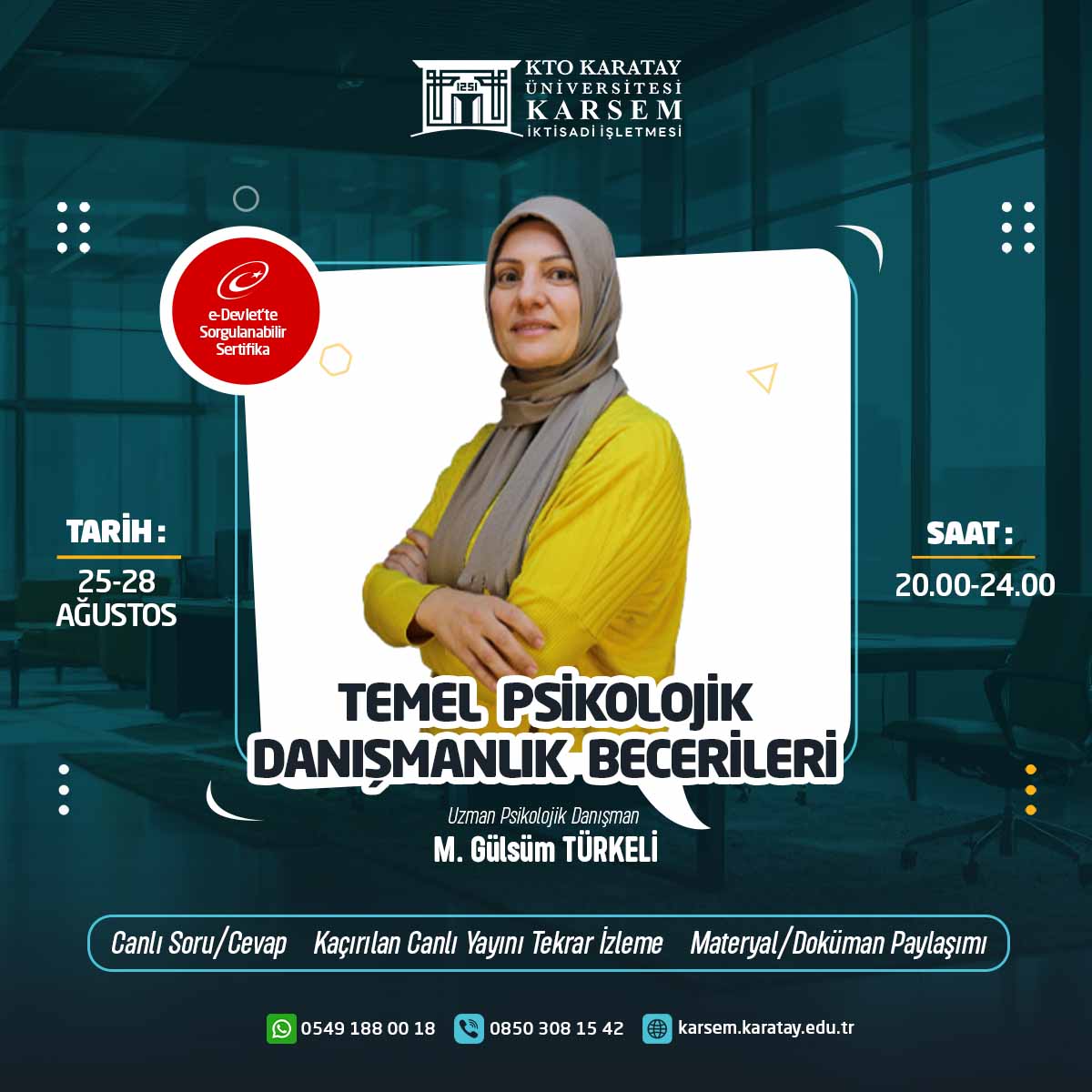 Temel Psikolojik Danışmanlık Becerileri Eğitimi (Canlı)