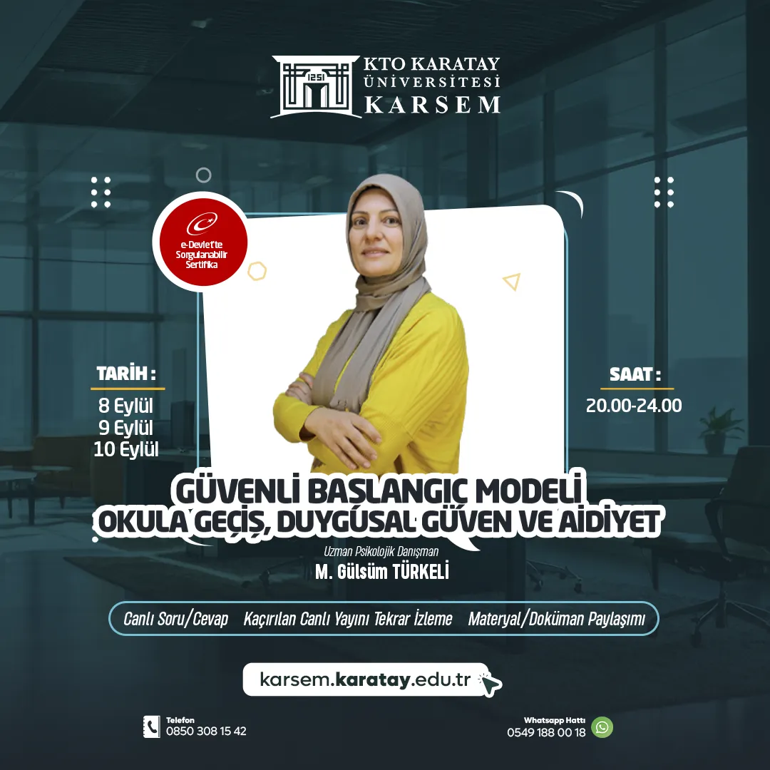 Güvenli Başlangıç Modeli Okula Geçiş, Duygusal Güven ve Aidiyet Eğitimi