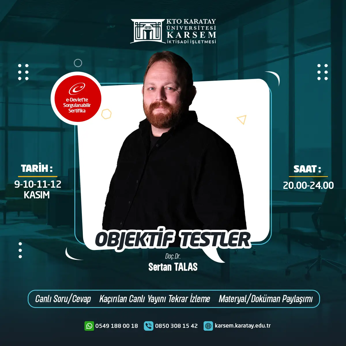 Objektif Testler Eğitimi Eğitim Programı (CANLI)