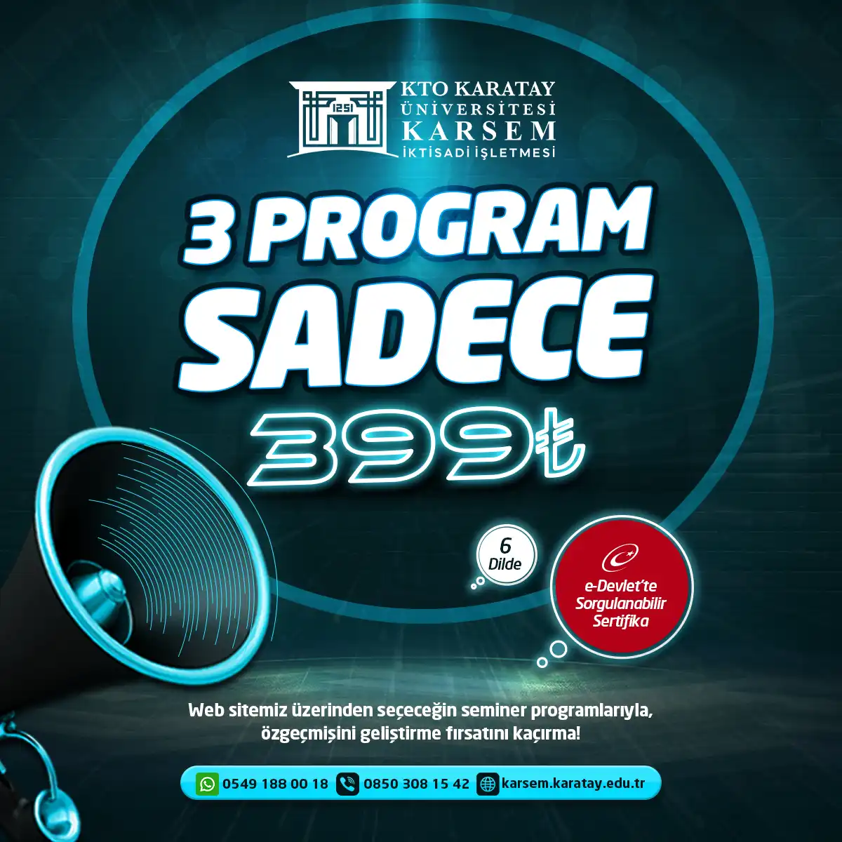 Seçeceğin 3 Seminer Sadece 399₺