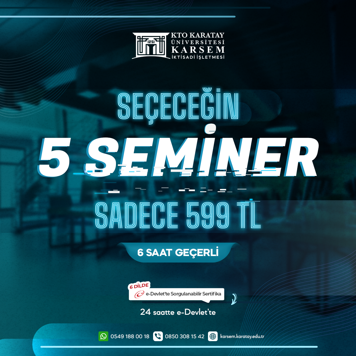 Seçeceğin 5 Seminer Sadece 599₺