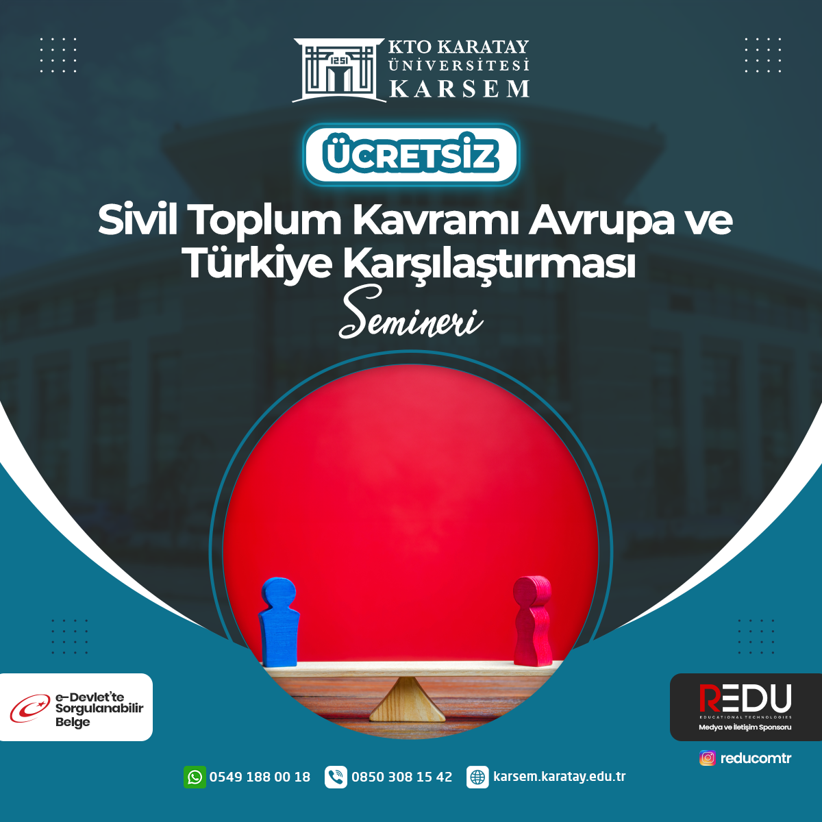 Ücretsiz - Sivil Toplum Kavramı Avrupa ve Türkiye Karşılaştırması Semineri