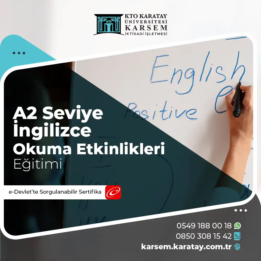 A2 Seviye İngilizce Okuma Etkinlikleri Eğitimi Sertifika Programı