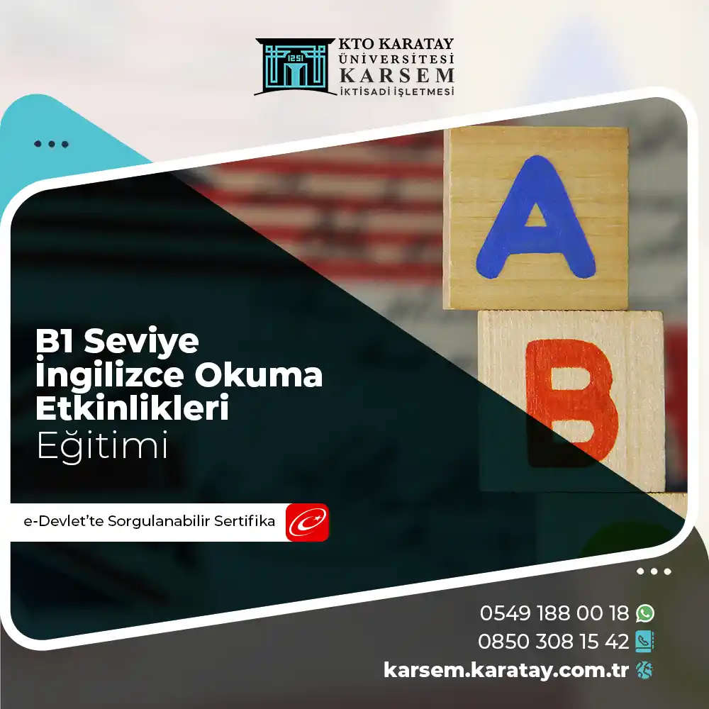 B1 Seviye İngilizce Okuma Etkinlikleri Eğitimi Sertifika Programı