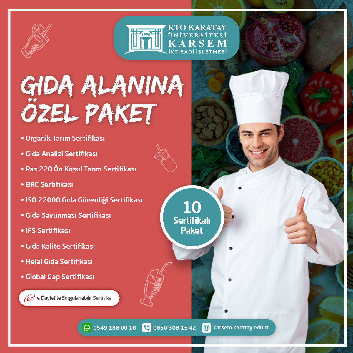 Gıda Alanına Özel (10 Sertifikalı) Paket