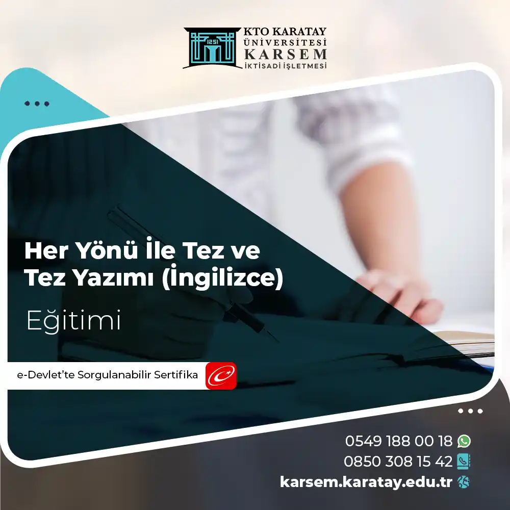 Her Yönü İle Tez ve Tez Yazımı (İngilizce) Sertifika Programı