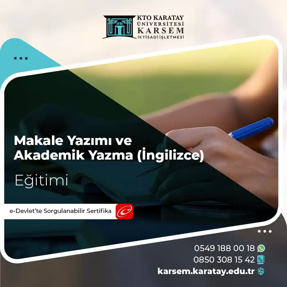 Makale Yazımı ve Akademik Yazma (İngilizce) Sertifika Programı