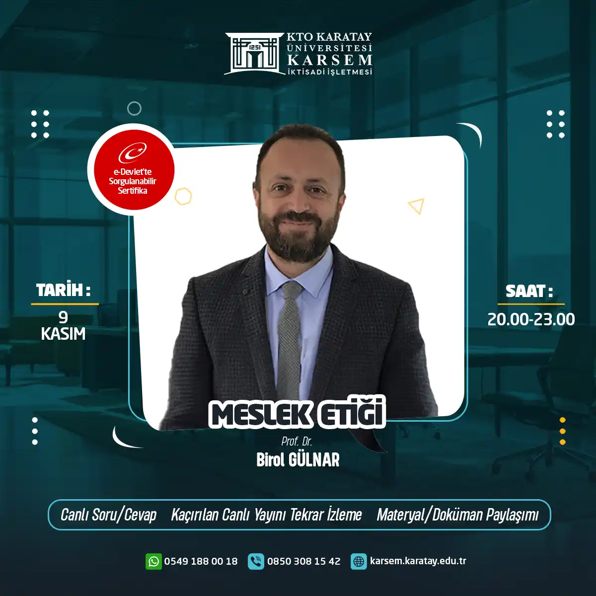 Meslek Etiği Eğitimi Sertifika Programı (CANLI)