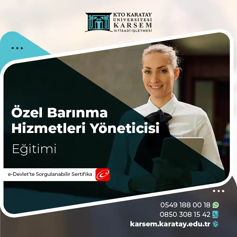 Özel Barınma Hizmetleri Yöneticisi Eğitimi Sertifika Programı