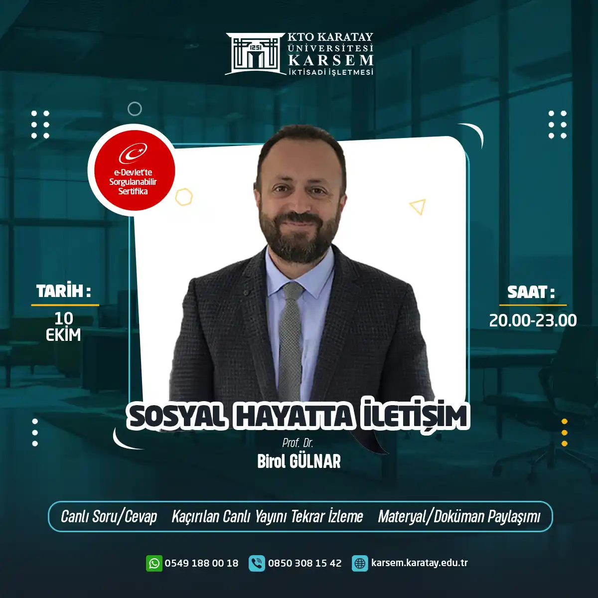 Sosyal Hayatta İletişim Eğitimi Sertifika Programı (CANLI)