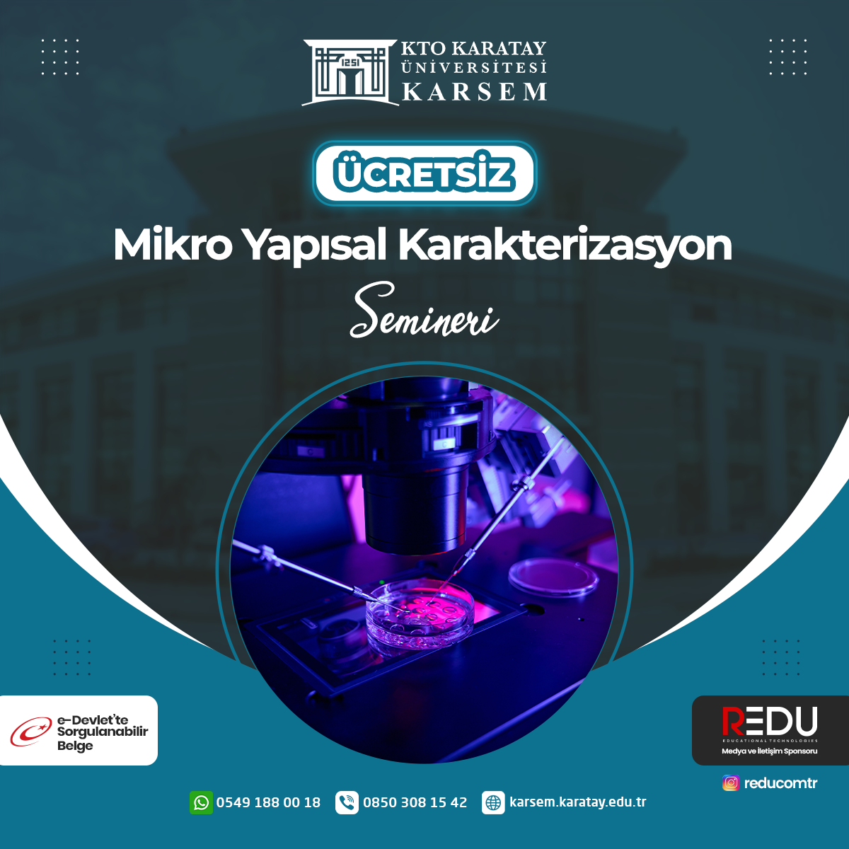 Ücretsiz - Mikro Yapısal Karakterizasyon Semineri