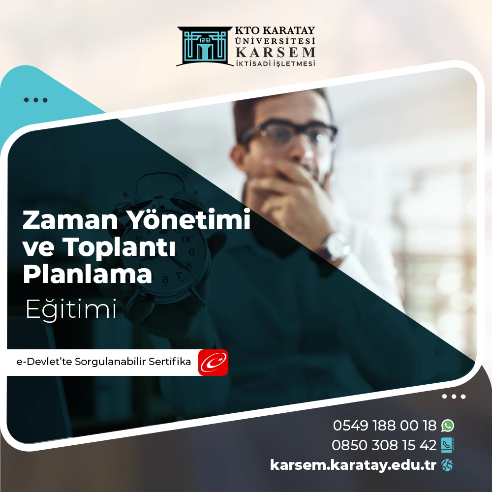 Zaman Yönetimi ve Toplantı Planlama Eğitimi Sertifika Programı