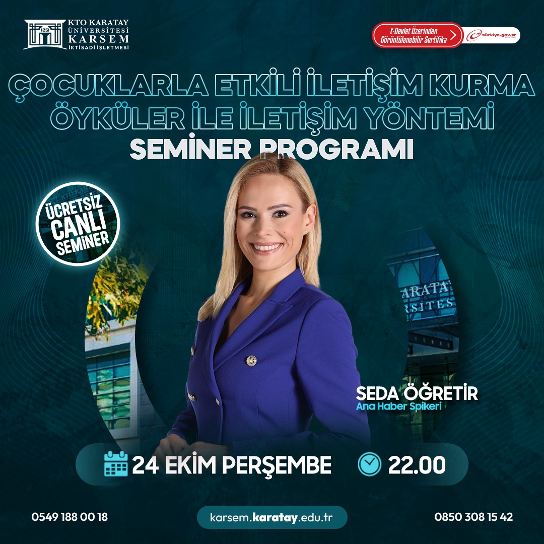 Seda ÖĞRETİR ile Çocuklarda Öyküler ile İletişim Seminer Programı