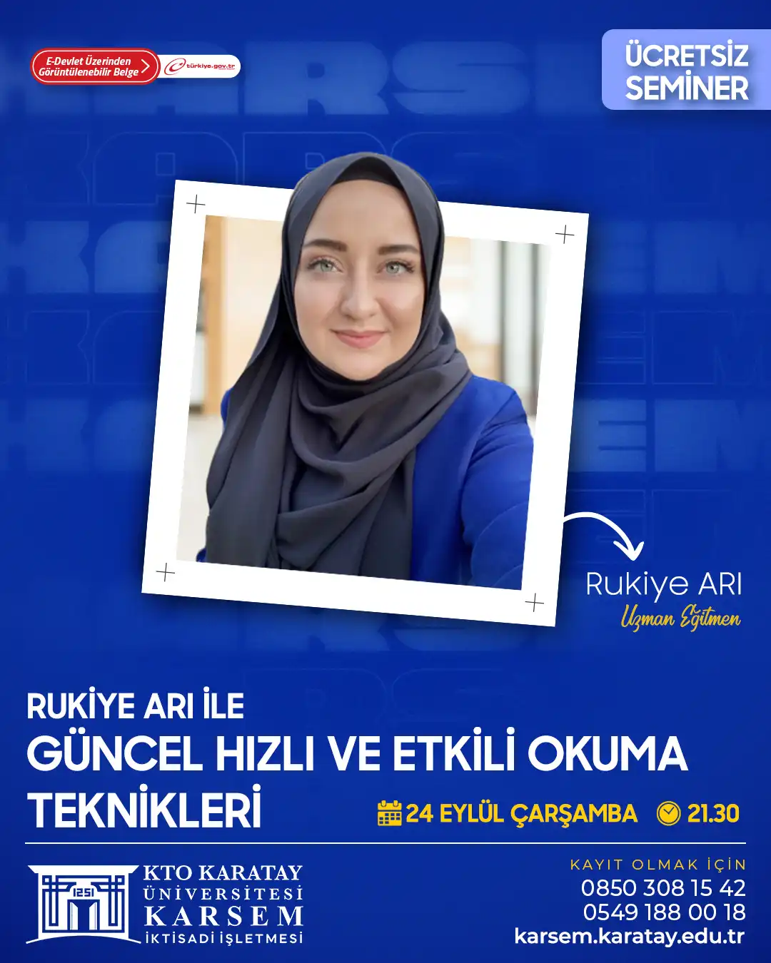 Güncel ve Hızlı Okuma Teknikleri Ücretsiz Seminer